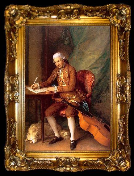 framed  Thomas Gainsborough Portrait of Carl Friedrich Abel, ta009-2